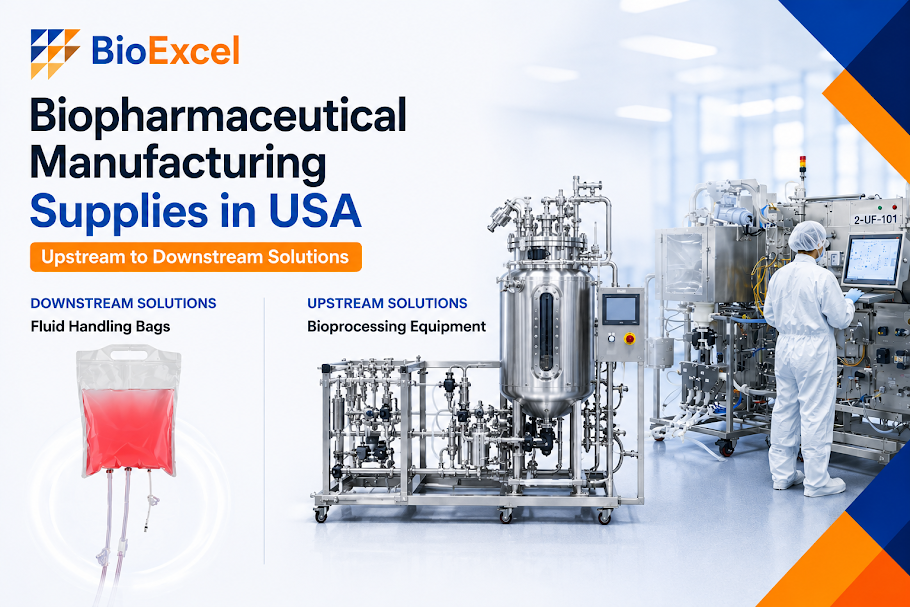 Biopharmaceutical manufacturing supplies and single-use upstream bioprocess systems