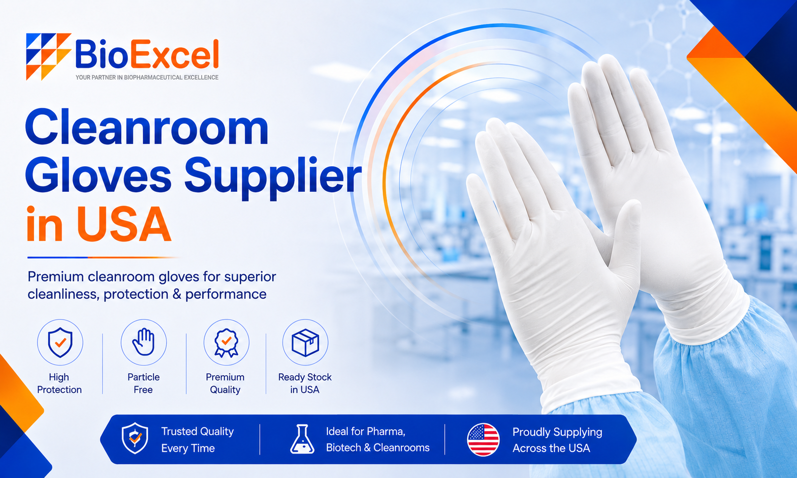 Cleanroom Gloves Supplier in USA - BioExcel Pharma